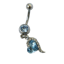 s Rose Red Rhinestone Crystal Heart Barbells Navel Belly Bar Button Ring Body Piercing J4U66