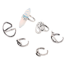 6pcs rings Silver Boho Women Stack Plain Above Knuckle Ring Midi Finger Tip Rings Set J4U66