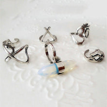 6pcs rings Silver Boho Women Stack Plain Above Knuckle Ring Midi Finger Tip Rings Set J4U66