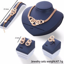 Jewelry Sets Nigerian African Beads Collar Statement Necklace Earrings Bracelet Ring Women Wedding Party Accessories J4U66