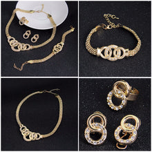 Jewelry Sets Nigerian African Beads Collar Statement Necklace Earrings Bracelet Ring Women Wedding Party Accessories J4U66