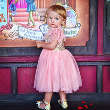 2-10Y Kids Toddler Baby Girls Sequins One Piece Dress Pleated Princess Dresses  J4U66