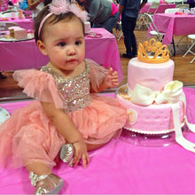 2-10Y Kids Toddler Baby Girls Sequins One Piece Dress Pleated Princess Dresses  J4U66