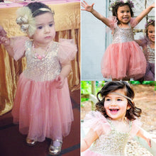 2-10Y Kids Toddler Baby Girls Sequins One Piece Dress Pleated Princess Dresses  J4U66