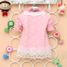 2-4Years Baby Kids Girls Polka Dots Children Outerwear Shirt Long Sleeve Lace Pearl Cardigan Dress Coat Clothing J4U66