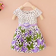 2-4Years Lovely Baby Girls Kids Princess Dress Polka Dots Butterfly One-piece Dresses J4U66