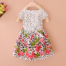2-4Years Lovely Baby Girls Kids Princess Dress Polka Dots Butterfly One-piece Dresses J4U66