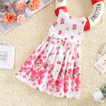 2-6 Years Kids Baby Girls Sleeveless Floral Bow Party Dress Sundress Children Princess Costume Dresses  J4U66