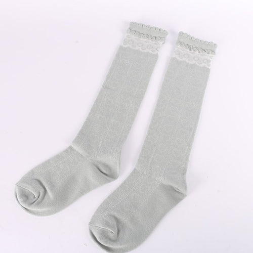 2-6Y Children Kids Girls Lace Stockings Leg Warmer Cotton High Knee Princess School Boot Accessories Y2 J4U66