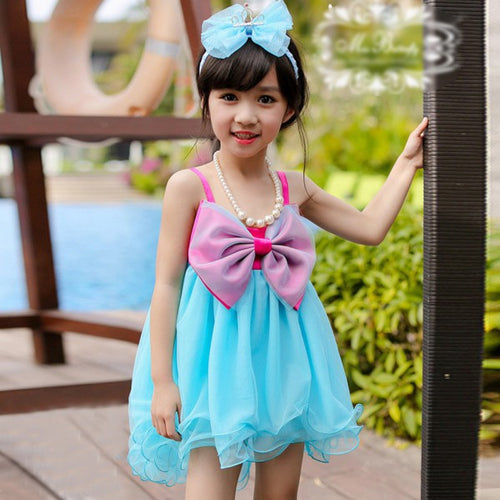 2-7Y Baby Girl Kids Big Bow Princess Dresses Suspender Tulle Holiday Party Tutu Dress J4U66