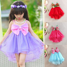 2-7Y Baby Girl Kids Big Bow Princess Dresses Suspender Tulle Holiday Party Tutu Dress J4U66