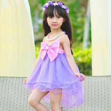 2-7Y Baby Girl Kids Big Bow Princess Dresses Suspender Tulle Holiday Party Tutu Dress J4U66