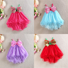 2-7Y Baby Girl Kids Big Bow Princess Dresses Suspender Tulle Holiday Party Tutu Dress J4U66