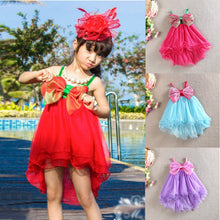 2-7Y Baby Girl Kids Big Bow Princess Dresses Suspender Tulle Holiday Party Tutu Dress J4U66