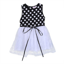 2-7Y Baby Girls Kids Puffed Dress Sleeveless Party Princess Dot Stripe Tutu Dresses J4U66
