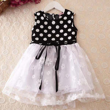 2-7Y Baby Girls Kids Puffed Dress Sleeveless Party Princess Dot Stripe Tutu Dresses J4U66