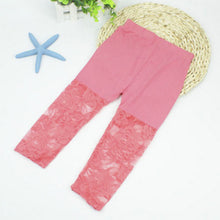 2-7Y Baby Girls Legging Pants Lace Modal Legging Kids Ballet Dance Cropped Capris Pants J4U66