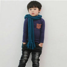 2~7 Years baby kids boys girls unisex long sleeve clothes crewneck children t-shirtss pocket decor shirt clothing J4U66