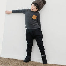 2-7Y Baby Kids Boys Girls Unisex Long Sleeve Clothes Crewneck Children T-shirts Pocket Decor Shirt Clothing PY1 J4U66