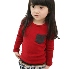 2-7Y Baby Kids Boys Girls Unisex Long Sleeve Clothes Crewneck Children T-shirts Pocket Decor Shirt Clothing PY1 J4U66