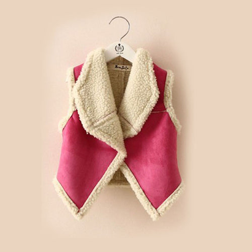 2-7Y Baby Kids Girls Warm Waistcoat Lapel Vest Tank Tops Jacket Coat J4U66
