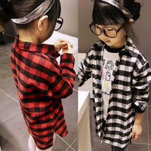 2~7 Years children kids boys girls shirts long sleeve shirts plaids checks tops costume shirt J4U66