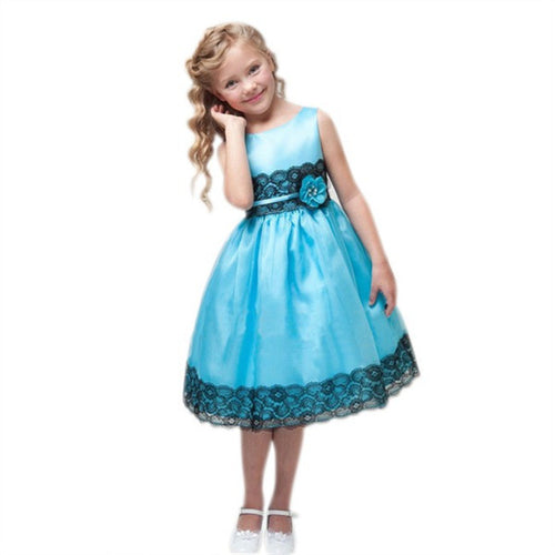 2-7Y Girls Toddlers Lovely 3D Flower Cluster Princess Dress Party Tulle Gown DressesJFY66