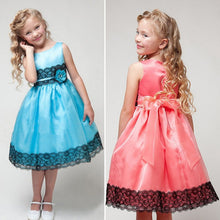 2~7 Years girls lovely 3d flowercluster princess dress party tulle gown dresses J4U66