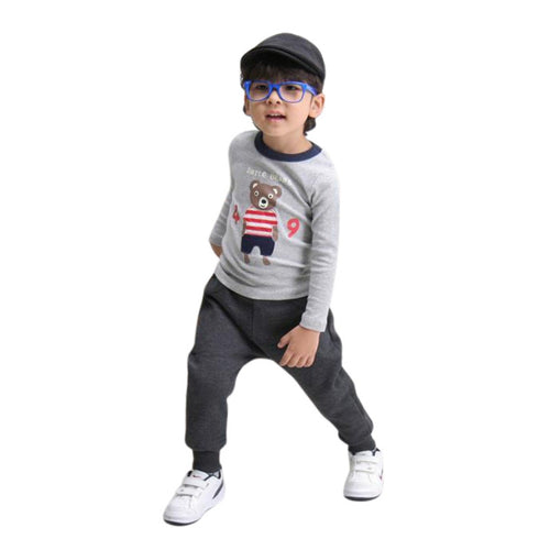 2-7Years Cute Bird Pattern Pants Kids Boys Toddler Cotton Warm Harlan Pants Trousers J4U66