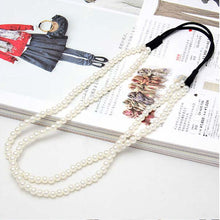2 Layers Pearl Women Hair Band Womens Girls Elastic Pearl Hair Hoop Double Lovely Pearl Hair Band Headband J4U66