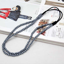 2 Layers Pearl Women Hair Band Womens Girls Elastic Pearl Hair Hoop Double Lovely Pearl Hair Band Headband J4U66