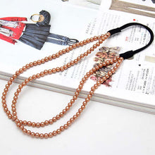 2 Layers Pearl Women Hair Band Womens Girls Elastic Pearl Hair Hoop Double Lovely Pearl Hair Band Headband J4U66