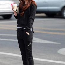 2pcs casual womens tops sweatshirt pants track sweatshirtsuits tracksuit swear J4U66