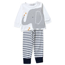 2 Pieces Toddler Kids Baby Boys Clothes Sets Cotton Long Sleeve Tops + Stripe Pants Trousers Outfit Children Clothing Set 0-4Y J4U66