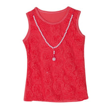 2 Pieces/set Kids Girls Clothes Sets Rose Flower Top Shirt + Bloomer Short Pants + Pearl Necklace Outfits J4U66