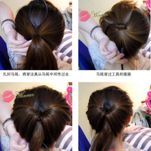 2* Plastic Topsy Tail Hair Styling Braider Ponytail Styling Bun Maker Clip Tool Black Curler  J4U66