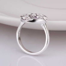 silver plated ring jewelry austria crystal flower ring smtr350 J4U66