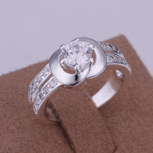 silver plated ring jewelry inlaid stone apple shaped ring smtr13 J4U66