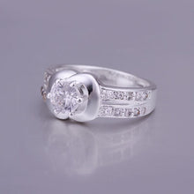 silver plated ring jewelry inlaid stone apple shaped ring smtr13 J4U66