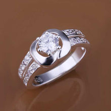 silver plated ring jewelry inlaid stone apple shaped ring smtr13 J4U66
