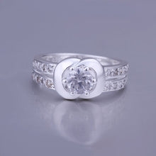 silver plated ring jewelry inlaid stone apple shaped ring smtr13 J4U66