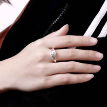 silver plated ring jewelry inlaid stone bicyclic ring smtr142 J4U66