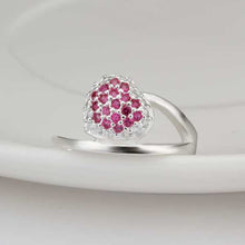 silver plated ring jewelry insets crystal heart ring smtr315 J4U66