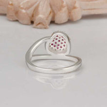 silver plated ring jewelry insets crystal heart ring smtr315 J4U66