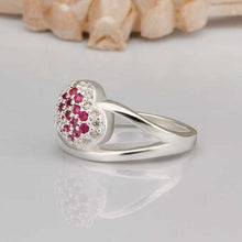 silver plated ring jewelry insets crystal heart ring smtr315 J4U66