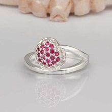 silver plated ring jewelry insets crystal heart ring smtr315 J4U66