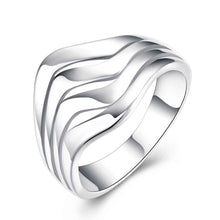 silver plated ring jewelry water ripples ring smtr123 J4U66