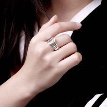silver plated ring jewelry water ripples ring smtr123 J4U66