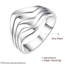 silver plated ring jewelry water ripples ring smtr123 J4U66
