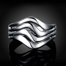 silver plated ring jewelry water ripples ring smtr123 J4U66